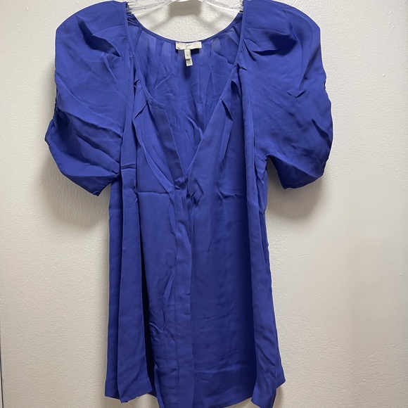 Joie Blue Puff Gathered Short Sleeve Top - Picture 1 of 4